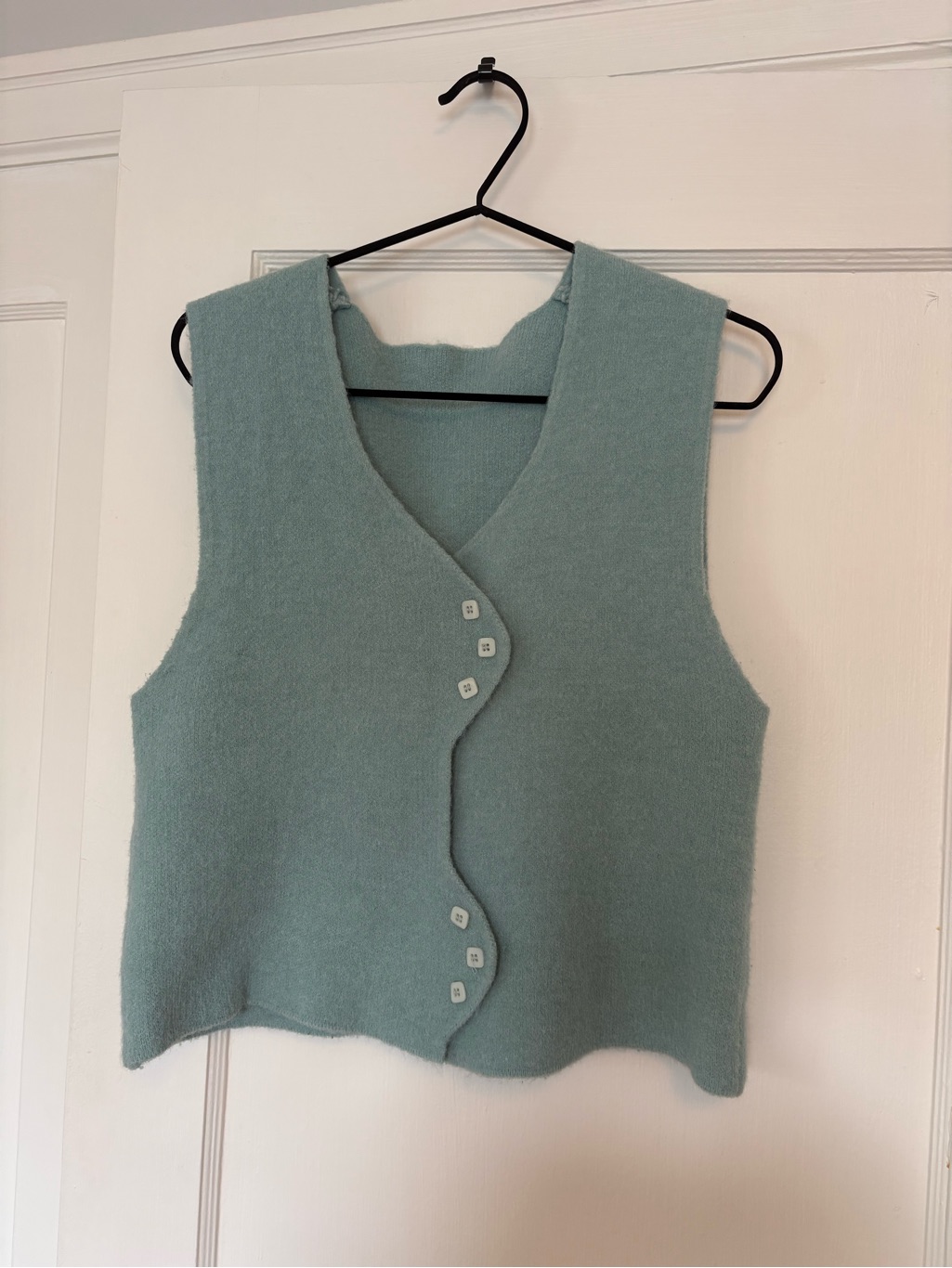 Soft Seafoam Knit Button Vest